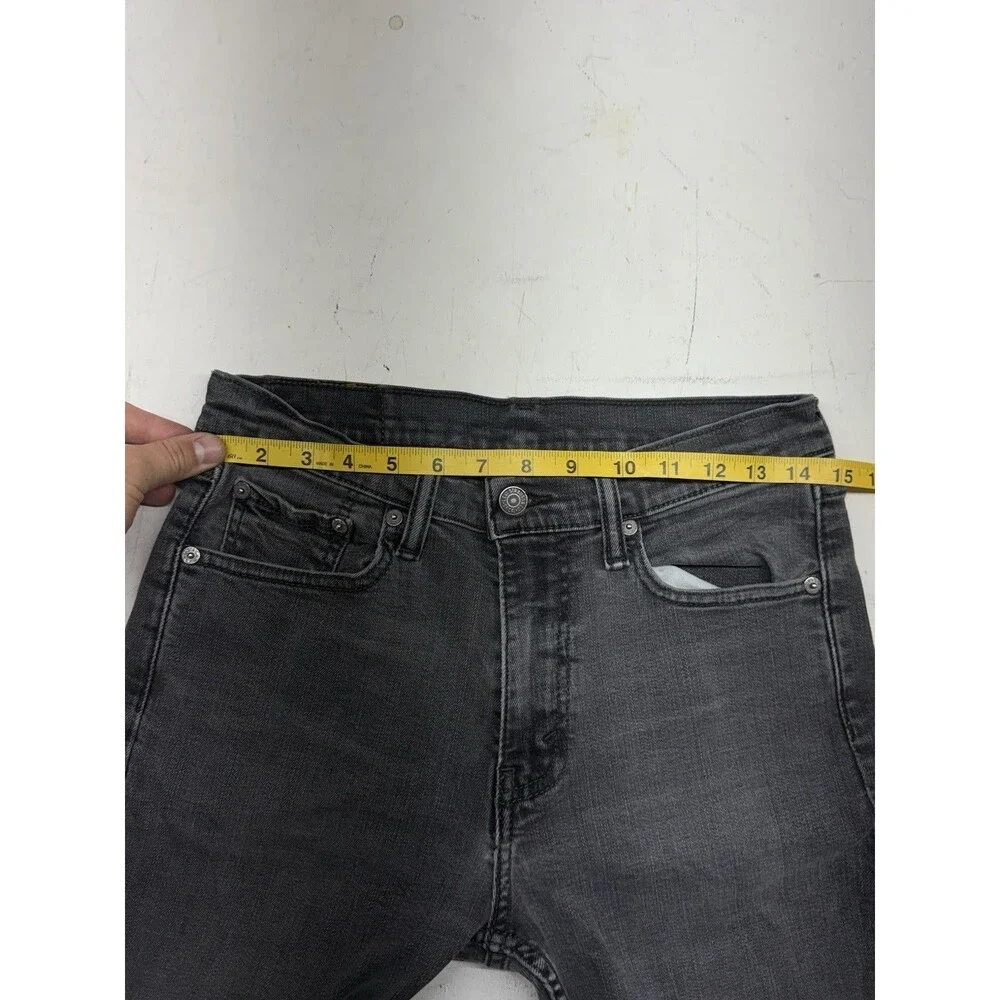 Levi's 513 Slim Straight Fit Jeans Black Denim Stretch Measures Men’s 30x29